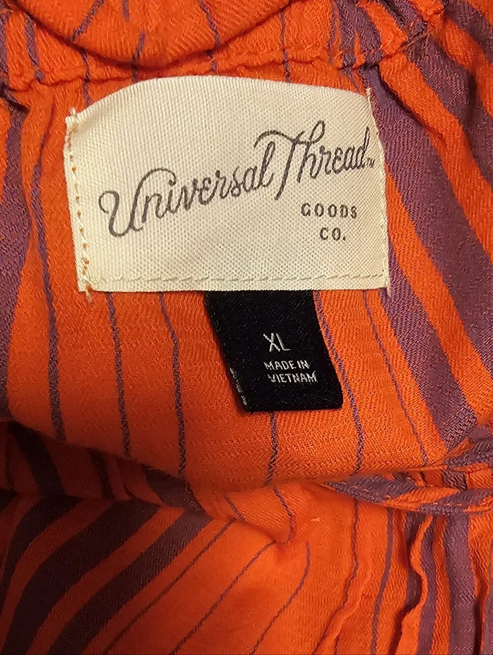 Universal Thread Bright Red-Orange and Purple Striped Summer Dress Size XL EUC - Picture 9 of 10